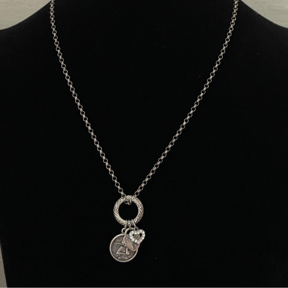 Catherine Popesco Silver Charm Necklace with Intricate Design